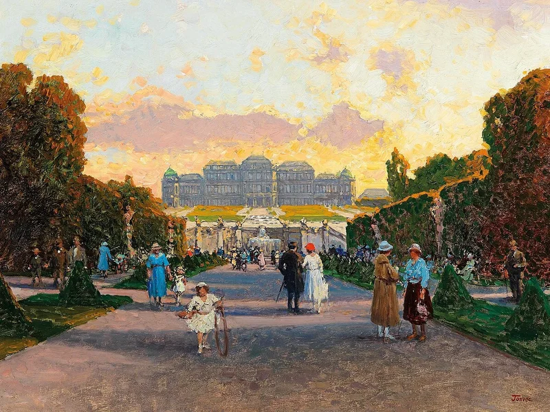 1863-Heinrich Tomec - Passeggiata domenicale nel complesso del Belvedere